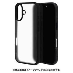8117IP461HABKFW [iPhone 16用 ハイブリッドケース カバー ハイブリッド RHINOX ライノックス 衝撃吸収 MIL規格 強い 頑丈 ブラック フロストホワイト 表面硬度2H]