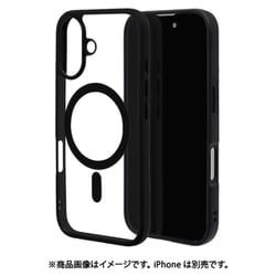 8119IP461HAMBK [iPhone 16用 ハイブリッドケース カバー ハイブリッド RHINOX ライノックス 衝撃吸収 MIL規格 強い 頑丈 Magsafe対応 ブラッククリア 表面硬度5H]