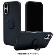 8131IP461TPRNV [iPhone 16用 ソフトケース TPU スマホリング付き 落下防止 スタンド ネイビー]