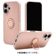 8132IP461TPRSPK [iPhone 16用 ソフトケース TPU スマホリング付き 落下防止 スタンド スモーキーピンク]