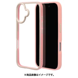 8134IP461HPLPK [iPhone 16用 bicolor ハイブリッドケース カバー ハイブリッド 衝撃吸収 強い 頑丈 TPU＋PC ライトピンク]