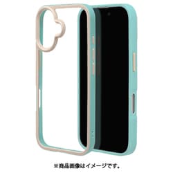 8135IP461HPMT [iPhone 16用 bicolor ハイブリッドケース カバー ハイブリッド 衝撃吸収 強い 頑丈 TPU＋PC ミント]