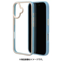 8136IP461HPLBL [iPhone 16用 bicolor ハイブリッドケース カバー ハイブリッド 衝撃吸収 強い 頑丈 TPU＋PC ライトブルー]