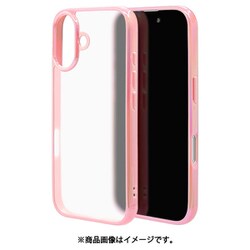 8142IP461HPPKFW [iPhone 16用 aurora ハイブリッドケース カバー ハイブリッド 衝撃吸収 強い 頑丈 TPU＋PC オーロラフレーム ピンク フロストホワイト]