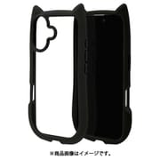 8143IP461HPBK [iPhone 16用 ハイブリッドケース 猫耳 猫 衝撃吸収 TPU＋PC かわいい MIL規格 ブラック]