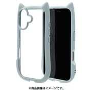 8146IP461HPSBL [iPhone 16用 ハイブリッドケース 猫耳 猫 衝撃吸収 TPU＋PC かわいい MIL規格 スモーキーブルー]