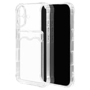 8156IP461TPLCL [iPhone 16用 KAZARITAI ソフトケース TPU 極限保護 精密設計 衝撃吸収 透明 1.5mm ワイヤレス充電対応 カードポケット付き クリア]