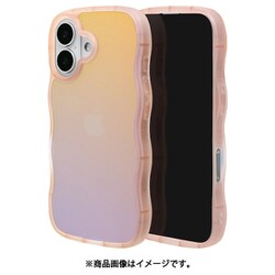 8339IP461HPHLPK [iPhone 16用 MY.DECOR ハイブリッドケース カバー ハイブリッド 衝撃吸収 強い 頑丈 wave ホログラムピンク]