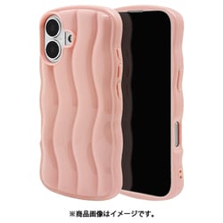 8163IP461TPPK [iPhone 16用 MY.DECOR stripe ソフトケース ウェーブ TPU 衝撃吸収 ピンク]