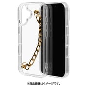8166IP461HPCL [iPhone 16用 MY.DECOR ハイブリッドケース カバー ハイブリッド 衝撃吸収 強い 頑丈 key ring ゴールドチェーン クリア TPU＋PC]