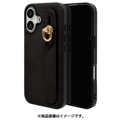 8171IP461TPBK [iPhone 16用 iLBE ソフトケース TPU 衝撃吸収 背面バンド付き ブラック]