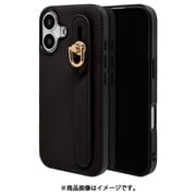 8171IP461TPBK [iPhone 16用 iLBE ソフトケース TPU 衝撃吸収 背面バンド付き ブラック]