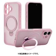 8388-IP461ZSFSLPK [iPhone 16用 ZEROSAFE Shaft ハイブリッドケース TPU＋PC カメラ周囲保護 Magsafe対応 360°回転スタンド フロストピンク]