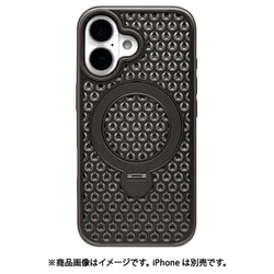 8300IP461ZSFMBK [iPhone 16用 ZEROSAFE Mesh ハイブリッドケース TPU＋PC Magsafe対応 360°回転スタンド ブラック]