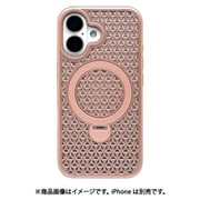8303IP461ZSFMPK [iPhone 16用 ZEROSAFE Mesh ハイブリッドケース TPU＋PC Magsafe対応 360°回転スタンド ピンク]