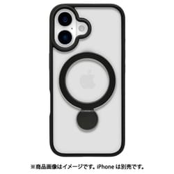 8305IP461ZSFSBK [iPhone 16用 ZEROSAFE Shaft ハイブリッドケース TPU＋PC Magsafe対応 360°回転スタンド ブラック]