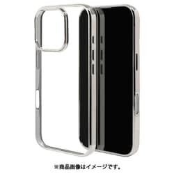 8196IP461PTPLSV [iPhone 16 Pro用 ソフトケース TPU メタルフレーム 衝撃吸収 ワイヤレス充電対応 シルバー]