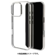 8196IP461PTPLSV [iPhone 16 Pro用 ソフトケース TPU メタルフレーム 衝撃吸収 ワイヤレス充電対応 シルバー]