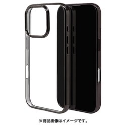 8198IP461PTPLBK [iPhone 16 Pro用 ソフトケース TPU メタルフレーム 衝撃吸収 ワイヤレス充電対応 ブラック]
