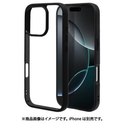 8374-IP461PHABK [iPhone 16 Pro用 ハイブリッドケース カバー ハイブリッド RHINOX ライノックス 衝撃吸収 MIL規格 強い 頑丈 ブラッククリア 表面硬度5H]