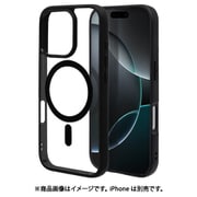 8376-IP461PHAMBK [iPhone 16 Pro用 ハイブリッドケース カバー ハイブリッド RHINOX ライノックス 衝撃吸収 MIL規格 強い 頑丈 Magsafe対応 ブラッククリア 表面硬度5H]