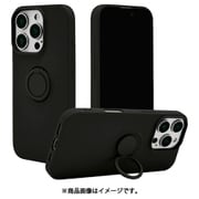 8220IP461PTPRBK [iPhone 16 Pro用 ソフトケース TPU スマホリング付き 落下防止 スタンド ブラック]