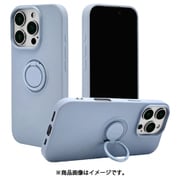 8223IP461PTPRSBL [iPhone 16 Pro用 ソフトケース TPU スマホリング付き 落下防止 スタンド スモーキーブルー]