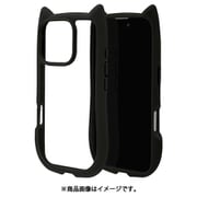 8227IP461PHPBK [iPhone 16 Pro用 ハイブリッドケース 猫耳 猫 衝撃吸収 TPU＋PC かわいい MIL規格 ブラック]