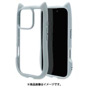 8332IP461PHPSBL [iPhone 16 Pro用 ハイブリッドケース 猫耳 猫 衝撃吸収 TPU＋PC かわいい MIL規格 スモーキーブルー]