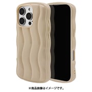 8240IP461PTPBE [iPhone 16 Pro用 MY.DECOR stripe ソフトケース ウェーブ TPU 衝撃吸収 ベージュ]