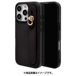 8245IP461PTPBK [iPhone 16 Pro用 iLBE ソフトケース TPU 衝撃吸収 背面バンド付き ブラック]