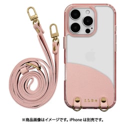 8248IP461PPCPK [iPhone 16 Pro用 iLBE ハイブリッドケース カバー ハイブリッド 衝撃吸収 強い 頑丈 TPU＋PC ショルダーストラップ付き ピンク]