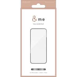 PM-A24AFLGGRSSV [iPhone 16/15用 ガラスフィルム 高透明 全面保護 強化ガラス 表面硬度10H ラインストーン風フレームデザイン 指紋防止 飛散防止 貼り付けツール付 気泡防止 ＆me]