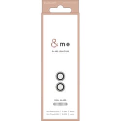 PM-A24AFLLGRSV [iPhone 16/16 Plus用 カメラフィルム ガラス ラインストーン 高透明 強化ガラス 表面硬度10H 指紋防止 カメラレンズ保護カバー 貼り付けツール付 ＆me シルバー]