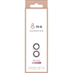 PM-A24AFLLP5PGG [iPhone 16/16 Plus用 カメラフィルム ガラス カメラ全体保護 グリッター 高透明 強化ガラス 表面硬度10H 指紋防止 飛散防止 カメラレンズ保護カバー ＆me ピンクゴールド]