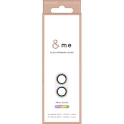 PM-A24AFLLP5RAG [iPhone 16/16 Plus用 カメラフィルム ガラス カメラ全体保護 グリッター 高透明 強化ガラス 表面硬度10H 指紋防止 飛散防止 カメラレンズ保護カバー ＆me レインボー]