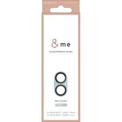 PM-A24AFLLP6BU [iPhone 16/16 Plus用 カメラフィルム ガラス カメラ全体保護 全面グリッター 高透明 強化ガラス 表面硬度10H 指紋防止 飛散防止 カメラレンズ保護カバー ＆me ブルー]