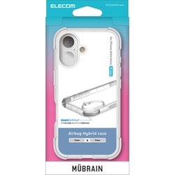PM-A24AHVAIRCR [iPhone 16用 ケース ハイブリッド カバー 衝撃吸収 軽量 カメラ周り保護 MUBRAIN クリア×クリア]