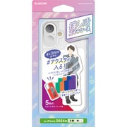 PM-A24AHVCFCR1 [iPhone 16用 ケース ハイブリッド カバー 衝撃吸収 カメラレンズ保護設計 硬度5H 推し活 アクスタ収納 背景ビビットカラーシート付 クリア]