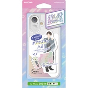 PM-A24AHVCFCR3 [iPhone 16用 ケース ハイブリッド カバー 衝撃吸収 カメラレンズ保護設計 硬度5H 推し活 アクスタ収納 背景ホログラムシート付 クリア]