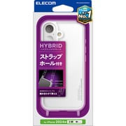 PM-A24AHVCKSHCR [iPhone 16用 ケース ハイブリッド カバー 衝撃吸収 カメラレンズ保護設計 ショルダーストラップホール付 硬度5H クリア]