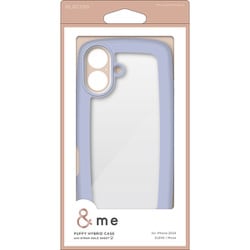 PM-A24AHVPBU [iPhone 16用 ケース ハイブリッド カバー 衝撃吸収 軽量 薄型 カメラ周り保護 ストラップホール付 硬度5H ストラップホールシート付 ＆me ライトブルー]