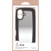 PM-A24AHVPMBK [iPhone 16用 ケース ハイブリッド カバー 衝撃吸収 軽量 薄型 カメラ周り保護 ストラップホール付 背面ミラー調 ストラップホールシート付 ＆me ブラックフレーム×ミラー]