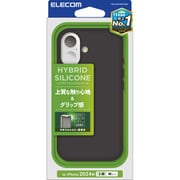 PM-A24AHVSCCBK [iPhone 16用 ケース ハイブリッド シリコン カバー カメラレンズ保護設計 アンチダストコート ブラック]