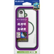PM-A24AMAG03GN [iPhone 16用 ケース ハイブリッド カバー 衝撃吸収 カメラレンズ保護設計 磁力吸着ワイヤレス充電対応 硬度5H ディープグリーン]
