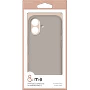 PM-A24ASCSHGB [iPhone 16用 ケース ハイブリッド シリコン カバー カメラレンズ保護設計 アンチダストコート ストラップホールシート付 ＆me グレージュ]