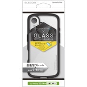 PM-A24ATSLFCGBK [iPhone 16用 ケース ハイブリッド カバー 衝撃吸収 軽量 薄型 ストラップホール付 背面ガラスクリア 硬度9H ストラップホールシート付 TOUGH SLIM LITE ブラック]
