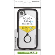PM-A24ATSLFCRBK [iPhone 16用 ケース ハイブリッド カバー 衝撃吸収 軽量 薄型 カメラレンズ保護設計 ストラップホール付 リング付 スタンド機能付 硬度5H ストラップホールシート付 TOUGH SLIM LITE ブラック]