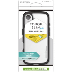 PM-A24ATSLFCSBK [iPhone 16用 ケース ハイブリッド カバー 衝撃吸収 軽量 薄型 カメラレンズ保護設計 ストラップホール付 背面マットクリア ストラップホールシート付 TOUGH SLIM LITE ブラック]