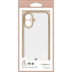 PM-A24AUCTMLGB [iPhone 16用 ケース ソフト カバー 衝撃吸収 カメラレンズ保護設計 ストラップホール付 メタリックライン ＆me グレージュ]